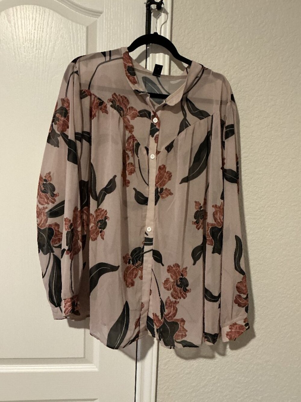 🌸 SHEIN Curve Floral Button-Up Blouse 🌸